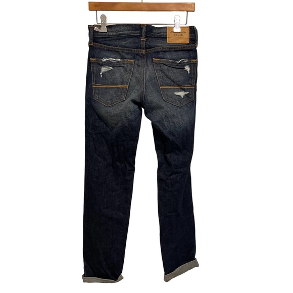 Abercrombie &‎ Fitch Distressed Dark Blue The A&F Skinny Jeans Size 28x30 NWT - Picture 3 of 11